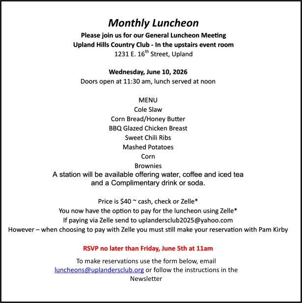 June 2026 Monthly Luncheon