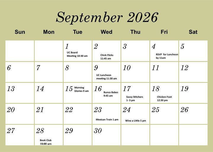 September 2026 Calendar