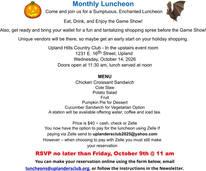 October Luncheon 2026